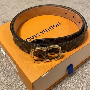 Louis Vuitton Damier Ebene mini belt 25mm size 80